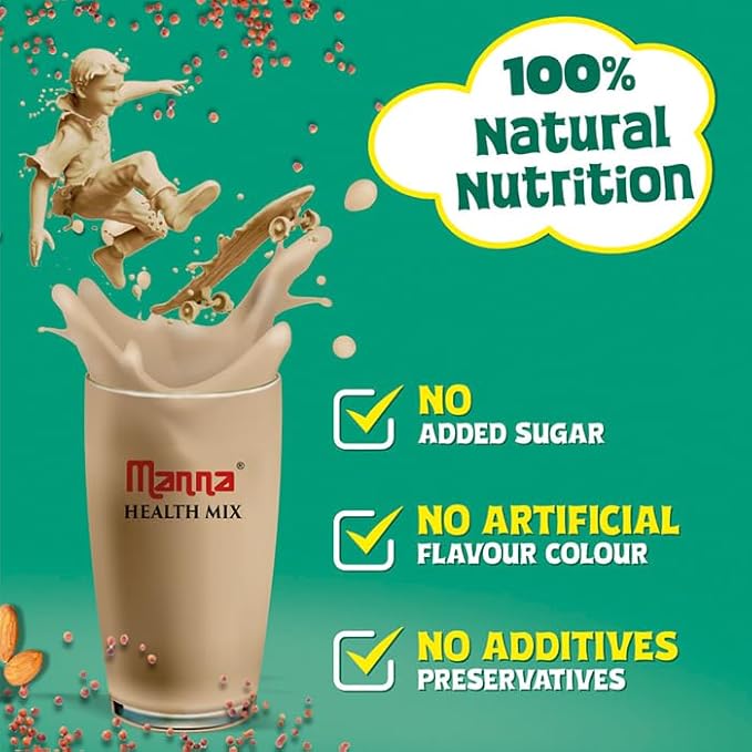 Manna Health Mix | 100% Natural Drink for Kids | 14 Natural Ingredients | Millets | Sathu Maavu | Porridge Mix | No Sugars &amp No Additives 907g / 2lb