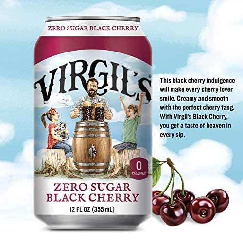 Virgil's Zero Sugar Favorites AMZN Variety 4-6pk Std. 12 oz Cans (Root Beer Vanilla Cream Black Cherry Orange Cream) 24 Count