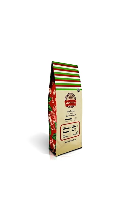 Nicoletti “Old School 1972” Espresso Roast [Whole Beans 2lb] Made in Brooklyn NY Since 1972 (Fresh Roasted Espresso with Date Stamp)