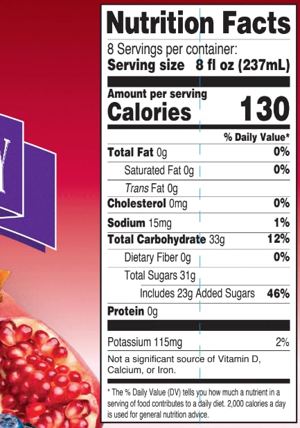 Langers Pomegranate Blueberry Juice Cocktail 64 Fl Oz (Pack of 8)