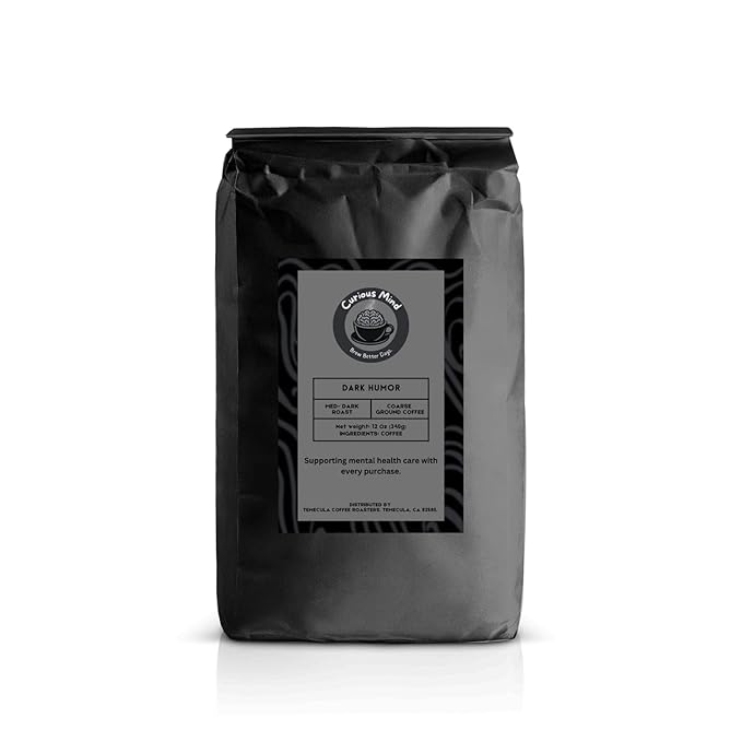 Curious Mind Coffee Ground Gourmet Coffee (5 lb Dark Humor) (Premiumblendinspiredbytheartofpsychotherapy Ethicallysourcedmeticulouslyroastedandgroundbeans Richcomplexflavorsineverycup Perfectfordri