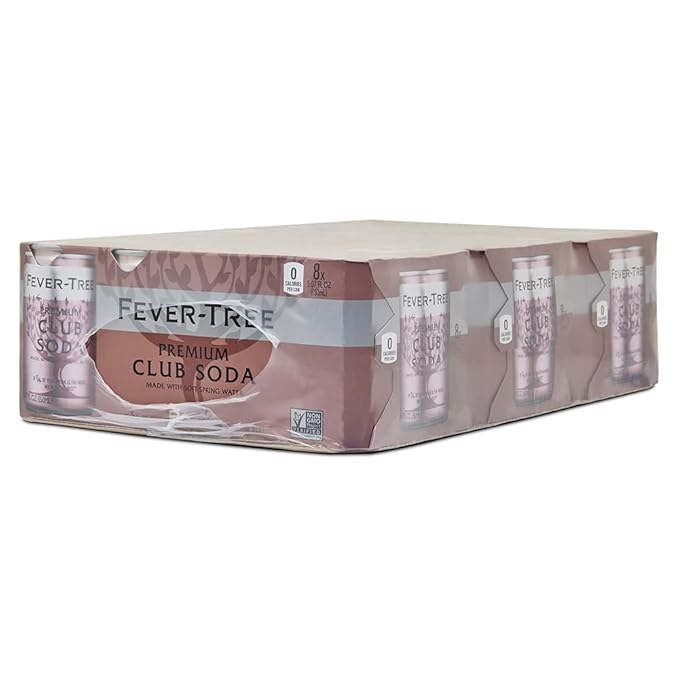 Fever-Tree Premium Club Soda Cans 24pk/5.07 Fl Oz No Artificial Sweeteners Flavorings or Preservatives (Pack of 3)