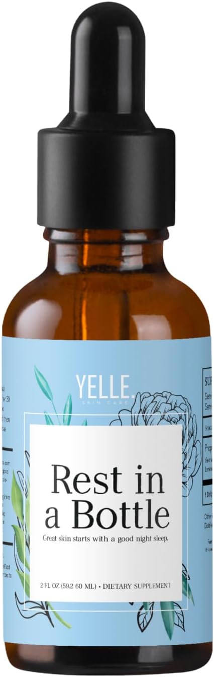 Yelle. Skincare – Rest in A Bottle – Natural Sleep Support with Organic Valerian Root Extract and Vegetable Glycerin – Helps Promote Restful Sleep and Relaxation – 2oz Dropper Bottle
