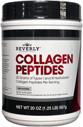 Beverly International Collagen Peptides Protein Powder. Youthful Appearance- Skin Hair Nails Bones and Joint Health. Easy to Use Highly Absorbable. 18 Grams of Protein Unflavored 20 oz.