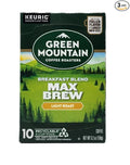 Green Mountain Coffee Roasters Breakfast Blend Max Brew Light Roast Coffee - 30 Pods