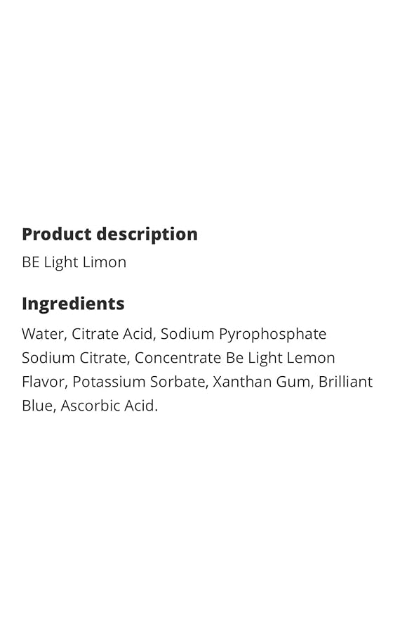 4 x be light limon flavored water zero calorie zero sugar