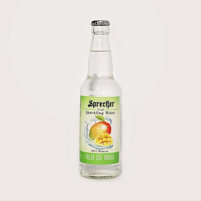 Sprecher Fresh Cut Mango Sparkling Water Zero Sugar and Zero Calories 100% Natural Flavor Crisp Refreshing Craft Sparkling Water in 12 fl oz Glass Bottles 12 Pack