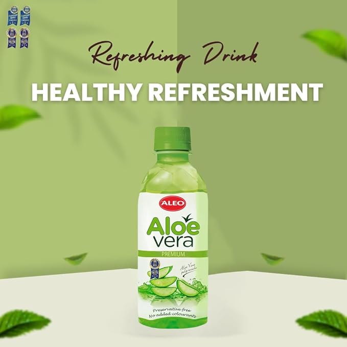 ALEO 0.35L Premium Aloe Vera Drink - Natural No Preservatives No Artificial Colors Superior Taste Award 2025
