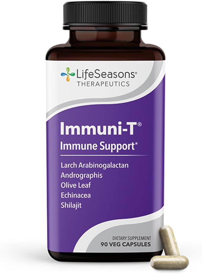 LifeSeasons Rest-ZZZ + Immuni-T Bundle – Natural Sleep &amp Immune Support – Fall Asleep &amp Stay Asleep Boost Immunity &amp Defend Against Cold &amp Flu – Melatonin Chamomile – 60 Capsules &am