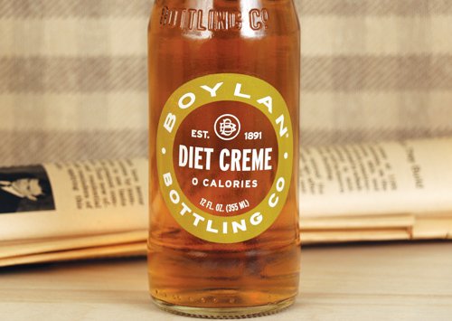 Boylan Soda Diet Cream 12 fl oz (24 Glass Bottles)