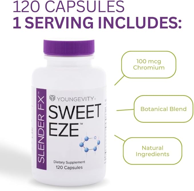 Youngevity Slender FX Sweet EZE - 4 Pack 120 Capsules per Bottle…