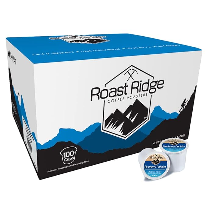 Roast Ridge Single Serve Coffee Pods for Keurig K-Cup Brewers Blueberry Cobbler Medium Roast 100 Count