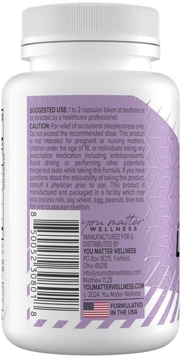 Lights Out – Natural Sleep Aid with Melatonin Magnesium &amp GABA – Fall Asleep Faster &amp Wake Refreshed – Stress Relief &amp Relaxation Support – 60 Veg Caps YMW
