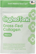 Crushed Tonic Marine Collagen Powder Korean Beauty Drink with Hydrolyzed Collagen Peptides for Skin Hair &amp Nails | Gluten-Free Halal &amp Kosher (Matcha 30 Servings (150 g) Pouch)