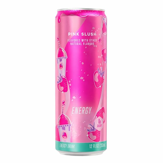 New Alanni Energy Drink Assorted 6 Pack – Cotton Candy Pink Slush &amp Hawaian Shaved Ice Flavors – Sweet Refreshing Powerful Energy Boost Drinks Zero Sugar 12 fl oz Cans