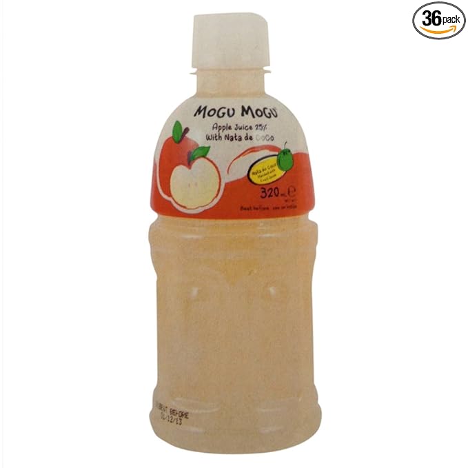 Mogu Juice with Nata De Coco Apple 10.82-Ounce (Pack of 36)