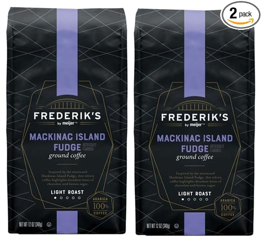 Light Roast 100% Arabica Coffee Ground Coffee MackinacIsland Fudge (pack Of 2 Bags) 12 oz. each Bag