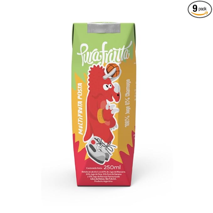 Pura Frutta Kids – Multi Fruit Juice Boxes 8.5 fl oz Pack of 9 Mini Juice Bottles – Apple Pear Banana &amp Orange – 100% Natural &amp Cold-Pressed Not From Concentrate (NFC) No Sugar Added