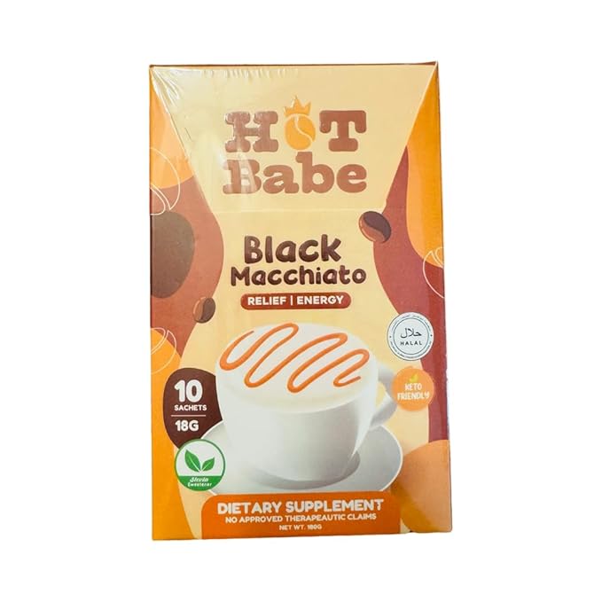 Hot Babe Black Coffee Mix by Kiray Celis (10 Sachets Black Macchiato)