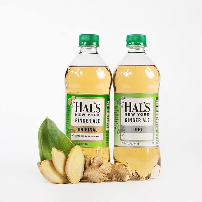 Hal's New York Diet Ginger Ale 20 Fl Oz Bottles (Pack of 24)