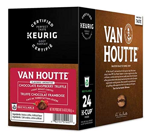 Van Houtte Chocolate Raspberry Truffle Coffee Single-Serve Keurig K-Cup Pods Flavored Light Roast Coffee 96 Count