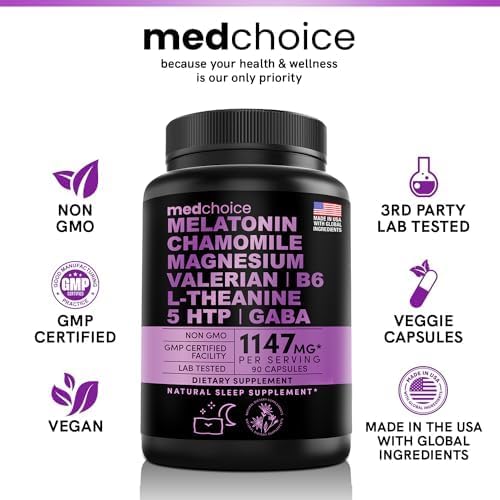 MEDCHOICE Turmeric &amp Ginger (240ct) Sleep Melatonin (90ct) and Nootropic Brain (60ct) Supplement Bundle - Wellness Trio for Brain Sleep &amp Immune Support - Vegan Non-GMO Gluten-Free
