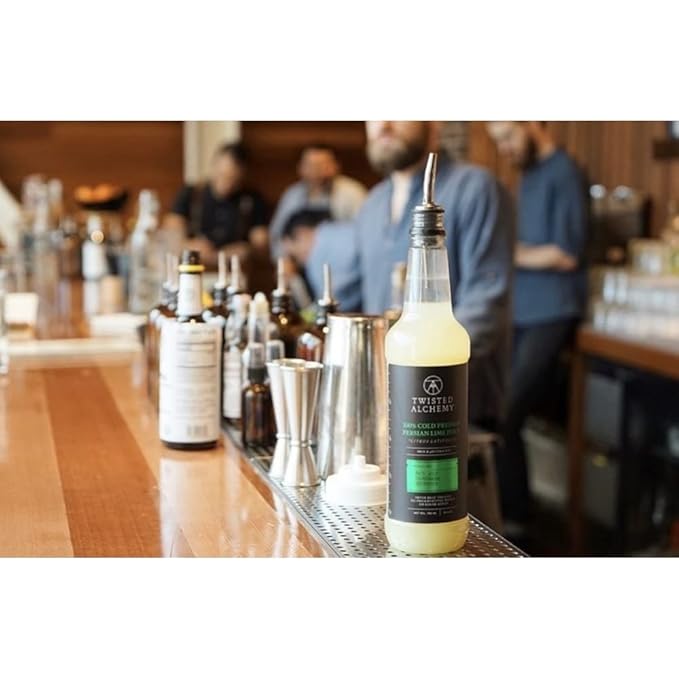 Twisted Alchemy Cold Pressed Fresh Juice For Craft Cocktails - Fresh All Natural Hand Squeezed Lime Juice Cocktail Mixer - (25 Oz Bottle Pack Of 3) - Preservative Free Non-GMO 100% Pure -