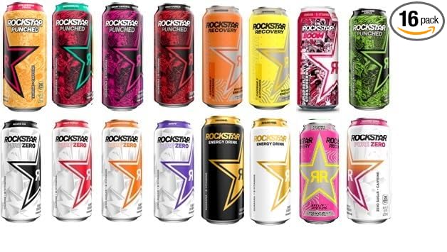 New Rockstar Energy Drink Variety Pack - 16fl.oz. (Pack of 16)