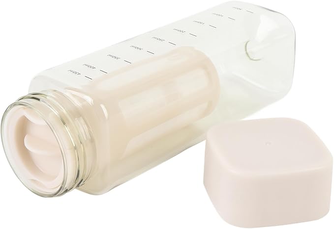 Agatige Portable Cold Brew Bottle Creamy White Transparent Easy to Clean Iced Coffee Maker Bottle for Home School Office