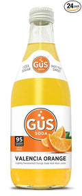 GuS Grown-Up Soda | Lightly Sweetened Sodas with Real Juices | 12 Fl Oz (Pack of 24) (Dry Valencia Orange)