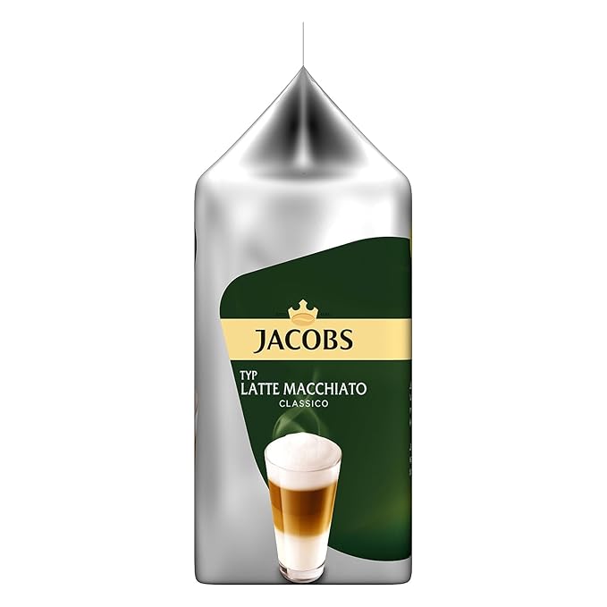 Tassimo Jacobs Latte Macchiato Rainforest Alliance Certified Pack of 5 5 x 16 T-Discs (8 Servings)