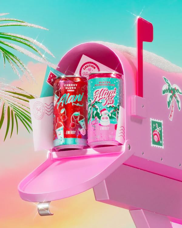 Alani Mini Merry Mix Energy Drink Variety Pack – Limited Edition Holiday Flavors Winter Wonderland &amp Cherry Slush – Sugar Free 8.4 fl oz Cans (8 Pack)