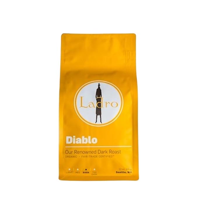 Diablo Dark Roast - Roasted by Ladro Roasting - Freshly Ground Coffee - 12 Ounce Bag