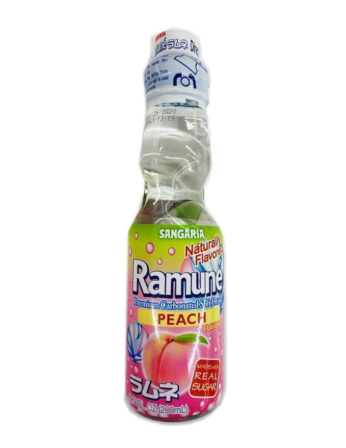 Ramune Japanese Marble Soda Choose your flavor (Peach)