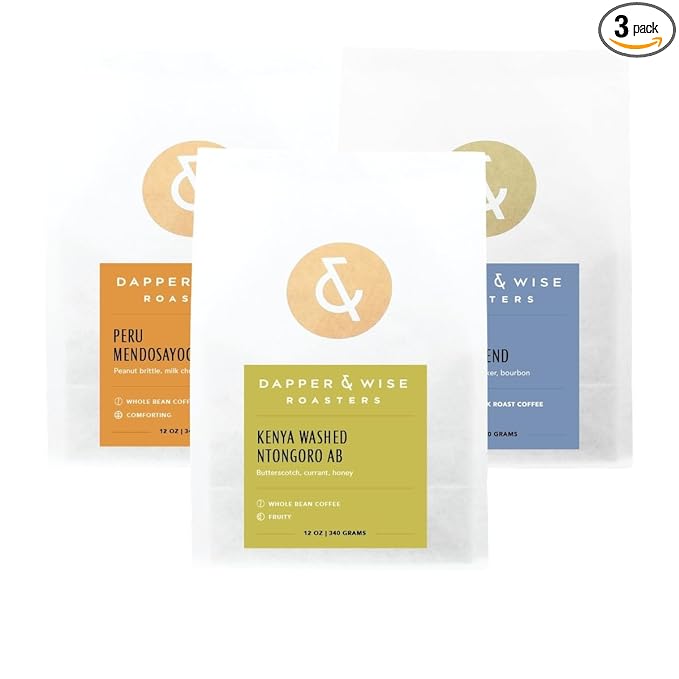 Bean Box Sampler - Roasted by Dapper &amp Wise 3-Pack Freshly Ground Coffee Gourmet Coffee