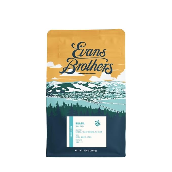 Brazil Serra Negra Natural - Roasted by Evans Brothers Coffee - Whole Bean Coffee - 2 Pound Bag
