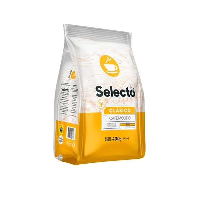 Selecto Clasico Ground Coffee Medium Roast 400g (14.1oz) 2 Pack