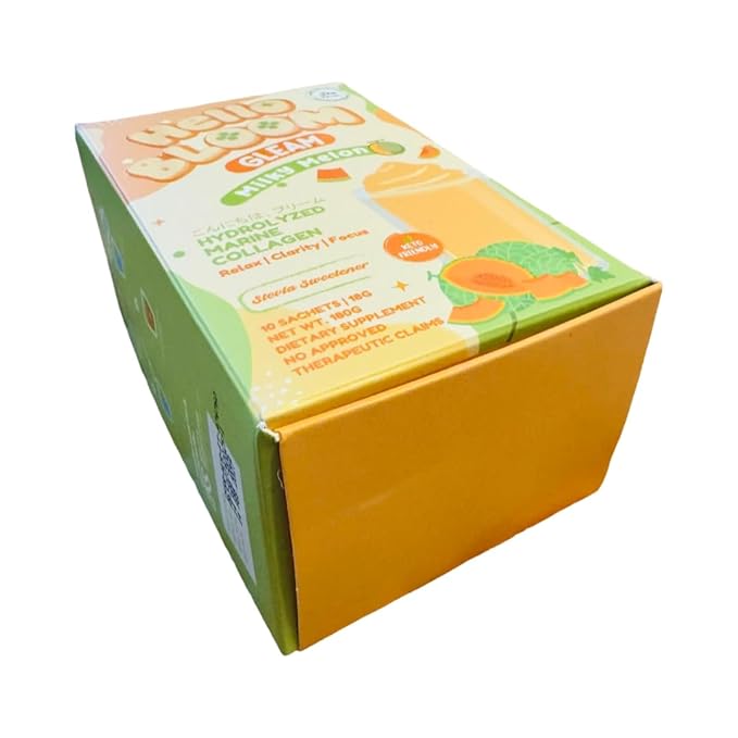 Hello Bloom Gleam Milky Powder Drink [10 Sachets x 18g] 6.3 Ounce (Pack of 1) Milky Melon