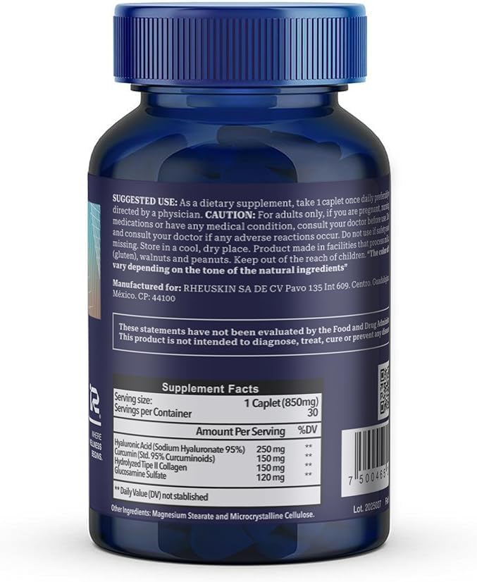 Motion 3 Pack – Advanced Joint Support: Hyaluronic Acid + Glucosamine + Curcumin + Type II Collagen – Flexibility Mobility &amp Comfort – 90 Caplets 850 mg