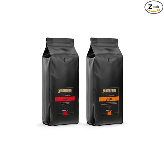 Abbotsford Road - Specialty Coffee Variety Pack Espresso Gourmet Roasted Coffee Beans Ideal for Cold Brew Drip Aeropress Pour Over or Percolator Includes Two 12oz Bags (Vivo | Forza Ground)