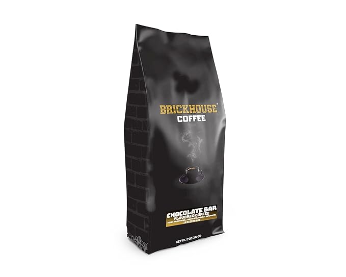Brickhouse Chocolate Bar Flavored Ground Coffee – Candy-Inspired Blend with Notes of Caramel Chocolate Nougat &amp Peanuts 100% Arabica 6-Pack (12oz Bags)