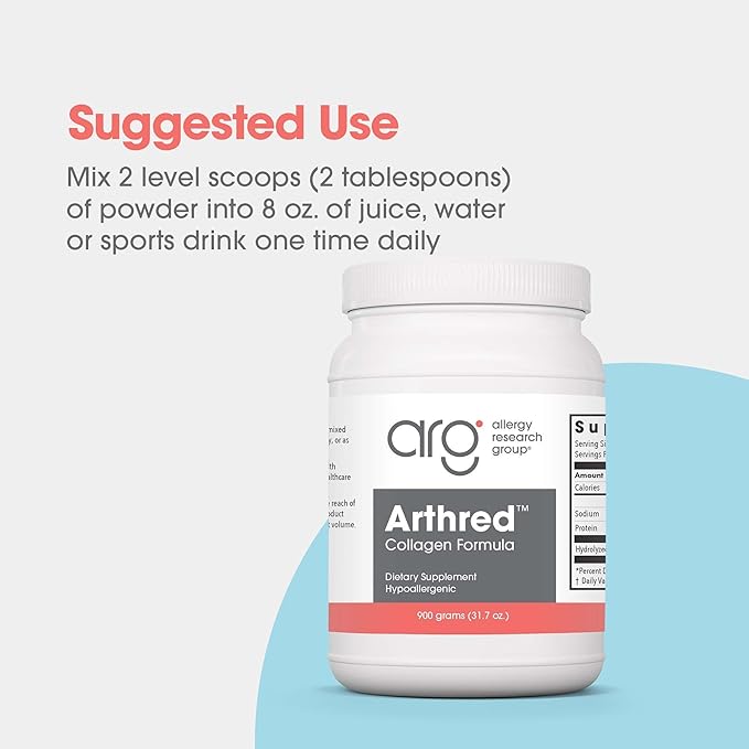 Allergy Research Group Collagen Powder for Men &amp Women - Collagen Peptides Arthred Supplement Bovine Sourced Arthred Powder Collagen Formula Hydrolyzed Collagen - 31.7 Oz