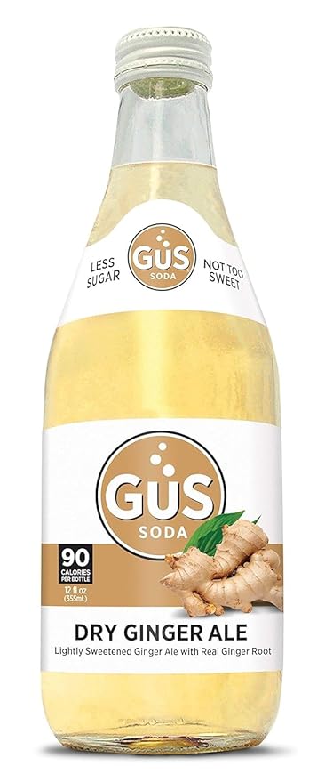 GuS Soda - Extra Dry Ginger Ale - 12 oz (24 Glass Bottles)