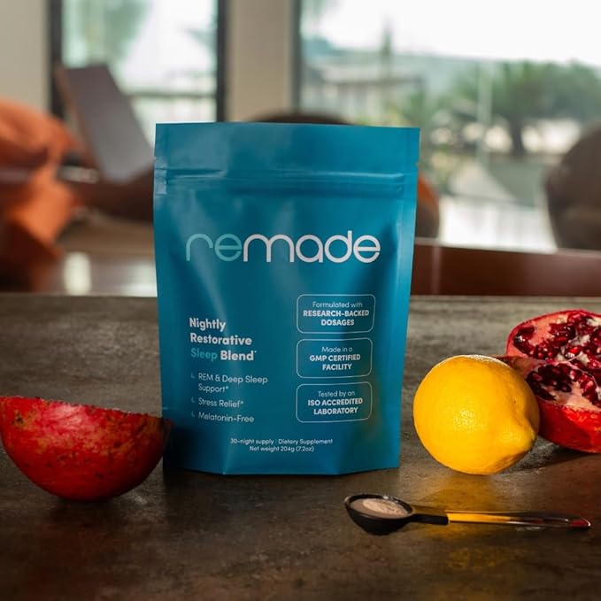 Remade Natural Sleep Aid Without Melatonin - Ashwagandha L Theanine Apigenin Glycine