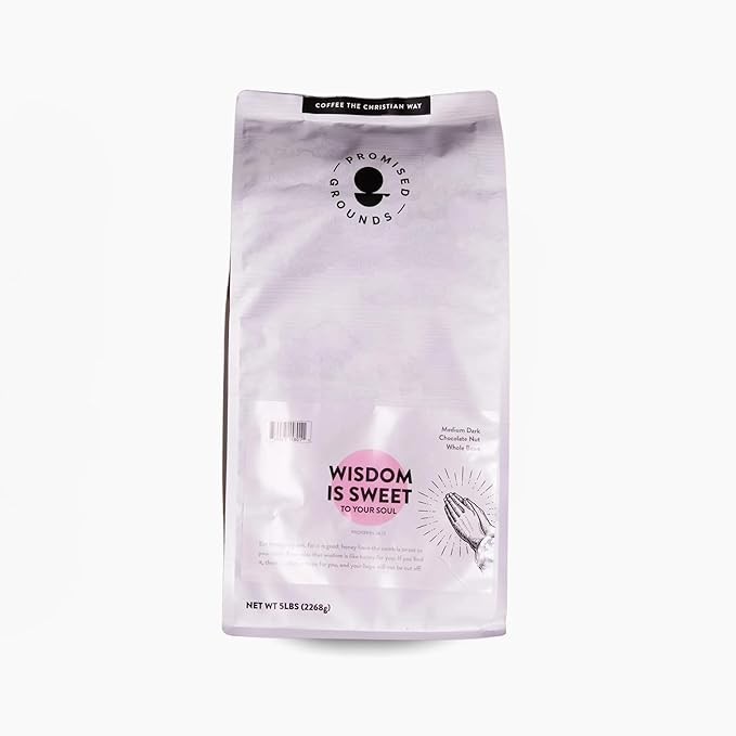 Proverbs 24 Ground Coffee Medium Dark Roast (5lb Bulk Bag) – Smooth Nut &amp Chocolate Notes Resealable for Freshness – Specialty Grade Ethically Sourced Church &amp Event Favorite – Faith-Insp