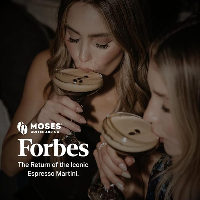 3-PACK ESPRESSO MARTINI COCKTAIL GARNISHES | Organic whole coffee beans from Moses Coffee &amp Co. 0.5oz premium cocktail essentials for mixologists bartenders and home cocktail lovers | (Symbol o