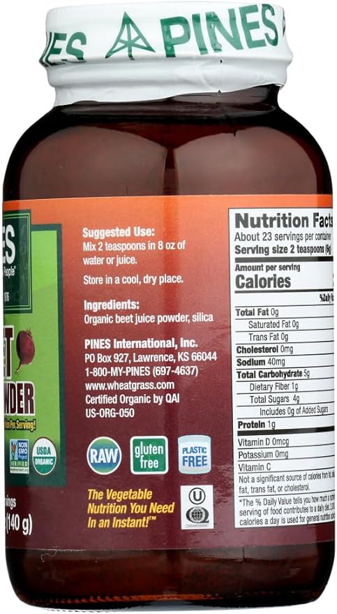 Pack of 6 x Pines International Beet Juice Powder - 5 oz by Pines International