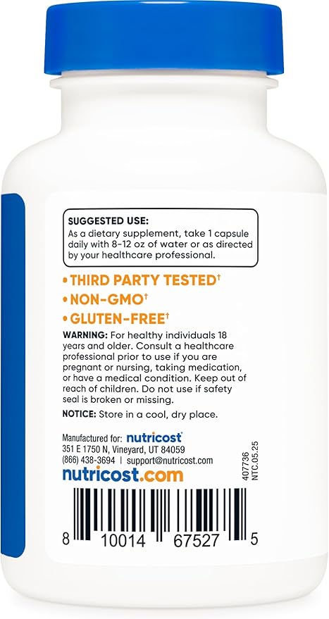 Nutricost Tudca 250mg 60 Capsules (Tauroursodeoxycholic Acid) - Premium Quality