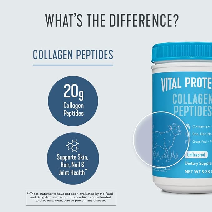 Vital Proteins Collagen Peptides Powder Unflavored 9.33 OZ Collagen Pills 120 Capsules