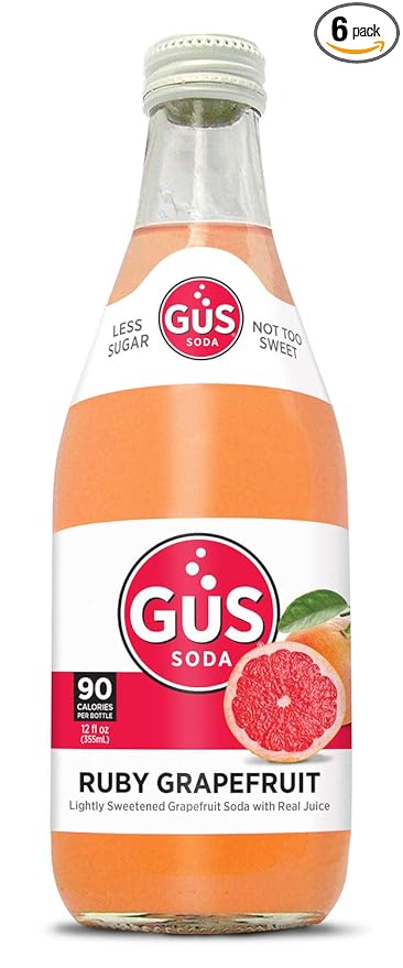 GuS Soda - Star Ruby Grapefruit - 12 oz (6 Glass Bottles)